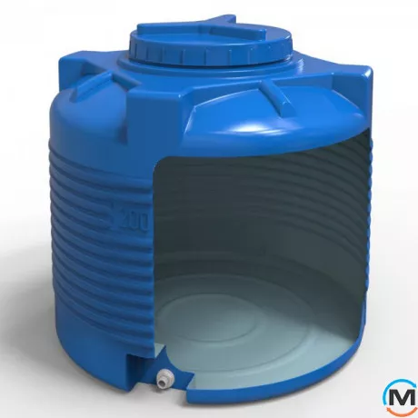 Емкость накопительная Евро Пласт пищевая Стандартная Z Ø 710*730 2-ш. синяя 200 л. вертикальная, фото , изображение 6