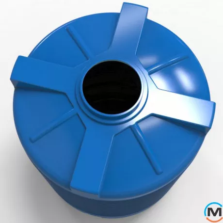 Емкость накопительная Евро Пласт пищевая Стандартная Z Ø 1350*1620 2-ш. синяя 2000 л. вертикальная, фото , изображение 3