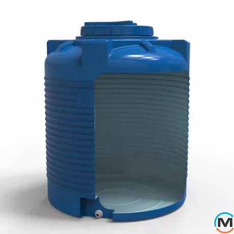 Ємність накопичувальна Євро Пласт харчова Стандартна Z Ø 720*920 2-ш. синя 300 л. вертикальна, фото , зображення 2