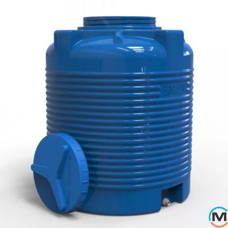 Ємність накопичувальна Євро Пласт харчова Стандартна Z Ø 720*920 2-ш. синя 300 л. вертикальна, фото , зображення 3