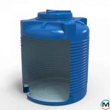 Ємність накопичувальна Євро Пласт харчова Стандартна Z Ø 720*920 2-ш. синя 300 л. вертикальна, фото , зображення 6
