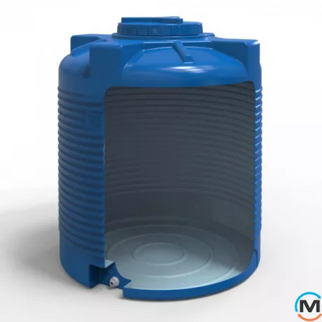 Емкость накопительная Евро Пласт пищевая Стандартная Z Ø 850*1100 2-ш. синяя 500 л. вертикальная, фото , изображение 2