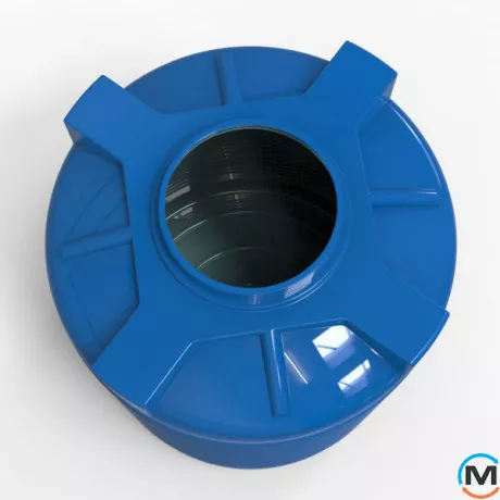 Емкость накопительная Евро Пласт пищевая Стандартная Z Ø 980*1210 2-ш. синяя 750 л. вертикальная, фото , изображение 3