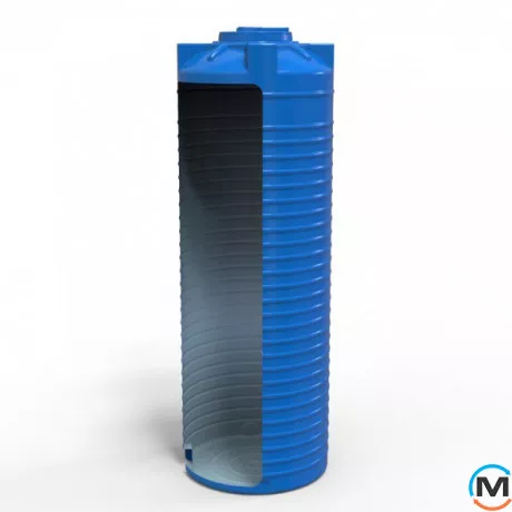 Емкость накопительная Евро Пласт пищевая Высокая Ø 790*2280 2-ш. синяя 1000 л. вертикальная, фото , изображение 4