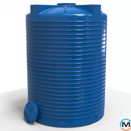 Емкость накопительная Евро Пласт пищевая Высокая Ø 2160*3150 2-ш. синяя 10000 л. вертикальная, фото , изображение 3