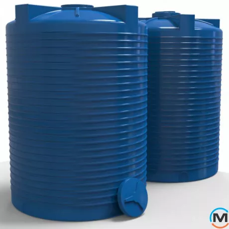 Емкость накопительная Евро Пласт пищевая Высокая Ø 2160*3150 2-ш. синяя 10000 л. вертикальная, фото , изображение 4