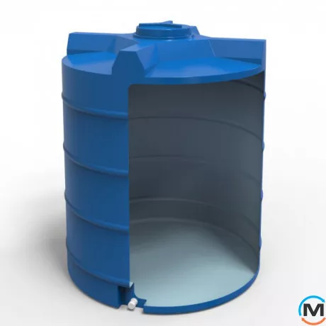 Ємність накопичувальна Євро Пласт харчова Висока Ø 1330*1650 2-ш. синя 1900 л. вертикальна, фото , зображення 3