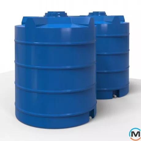 Ємність накопичувальна Євро Пласт харчова Висока Ø 1330*1650 2-ш. синя 1900 л. вертикальна, фото , зображення 6