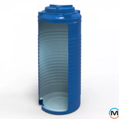 Ємність накопичувальна Євро Пласт харчова Висока Ø 502*1220 2-ш. синя 200 л. вертикальна, фото , зображення 2