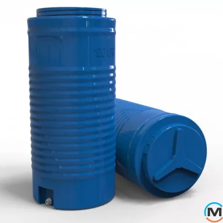 Ємність накопичувальна Євро Пласт харчова Висока Ø 502*1220 2-ш. синя 200 л. вертикальна, фото , зображення 4