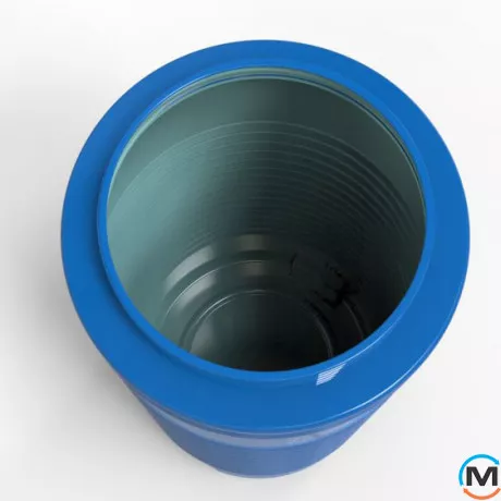 Ємність накопичувальна Євро Пласт харчова Висока Ø 502*1220 2-ш. синя 200 л. вертикальна, фото , зображення 5