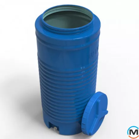 Ємність накопичувальна Євро Пласт харчова Висока Ø 502*1220 2-ш. синя 200 л. вертикальна, фото , зображення 6