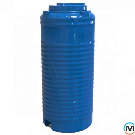 Ємність накопичувальна Євро Пласт харчова Висока Ø 502*1220 2-ш. синя 200 л. вертикальна, фото 