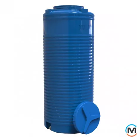 Емкость накопительная Евро Пласт пищевая Высокая Ø 590*1460 2-ш. синяя 300 л. вертикальная, фото , изображение 4