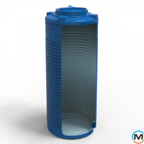 Емкость накопительная Евро Пласт пищевая Высокая Ø 590*1460 2-ш. синяя 300 л. вертикальная, фото , изображение 5