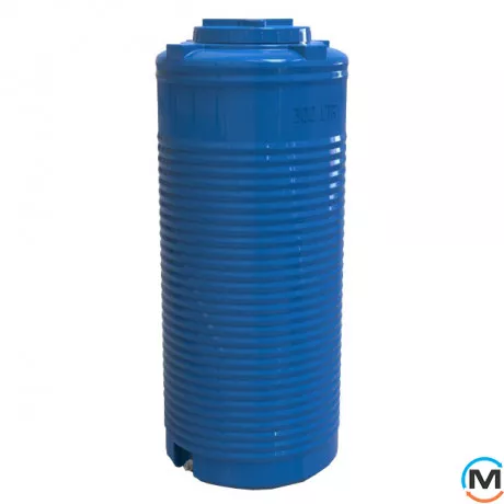 Емкость накопительная Евро Пласт пищевая Высокая Ø 590*1460 2-ш. синяя 300 л. вертикальная, фото 