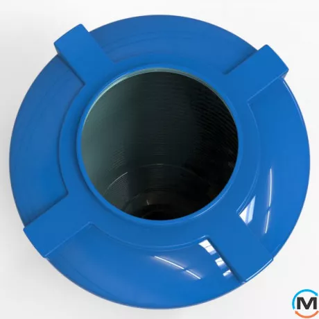 Ємність накопичувальна Євро Пласт харчова Висока Ø 690*1710 2-ш. синя 500 л. вертикальна, фото , зображення 2