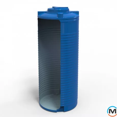Ємність накопичувальна Євро Пласт харчова Висока Ø 690*1710 2-ш. синя 500 л. вертикальна, фото , зображення 6