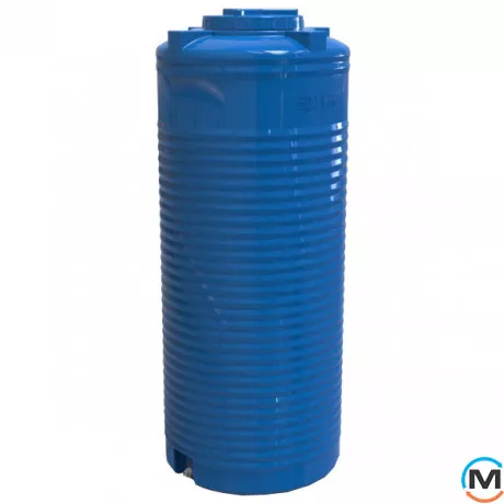 Ємність накопичувальна Євро Пласт харчова Висока Ø 690*1710 2-ш. синя 500 л. вертикальна, фото 