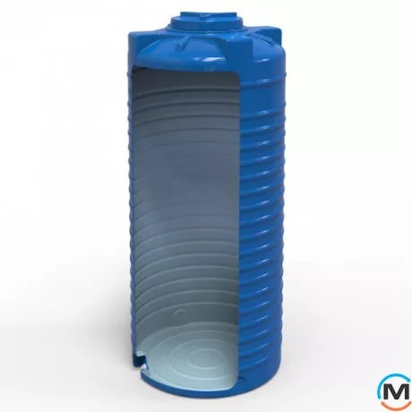 Емкость накопительная Евро Пласт пищевая Высокая Ø 800*1760 2-ш. синяя 750 л. вертикальная, фото , изображение 3