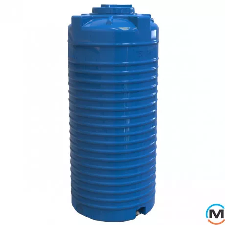 Емкость накопительная Евро Пласт пищевая Высокая Ø 800*1760 2-ш. синяя 750 л. вертикальная, фото 