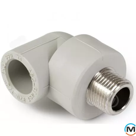 Коліно ППР ASG 20х1/2" ЗР (Білий), фото 