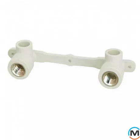 Настінне коліно подвійне для змішувача ASG 20х1/2 ППР (Сірий), фото 