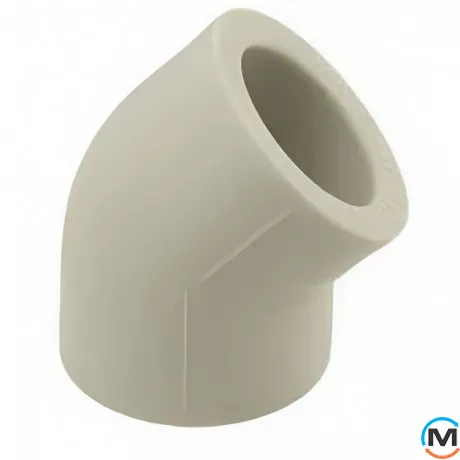 Коліно ППР (Сірий) 75x45 ASG, Діаметр (мм): 75, Кут: 45, фото , зображення 3