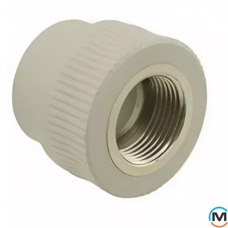 Муфта ППР (Сірий) 90х3" ВР ASG, фото 