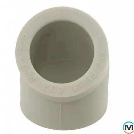 Колено ППР ASG 20x45 (Белый), Диаметр (мм): 20, Угол: 45, фото , изображение 2