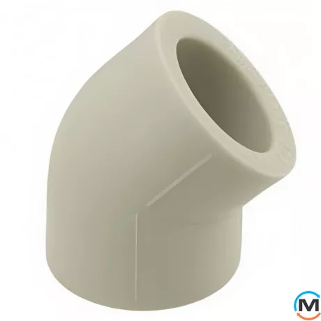 Коліно ASG 45х40 ППР (Сірий), Діаметр (мм): 40, Кут: 45, фото , зображення 3