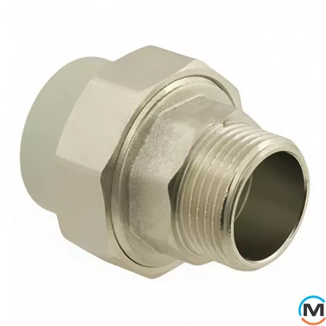 Американка ASG 50x6/4" зв. ППР (Сірий), Тип різьблення: Зовнішня, Діаметр різьблення: 6/4", Колір: Сірий, Діаметр (мм): 50, фото , зображення 2