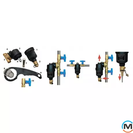 Магнитный проточный фильтр с кранами Tervix Pro Line MAGFIL2 3/4", фото , изображение 3