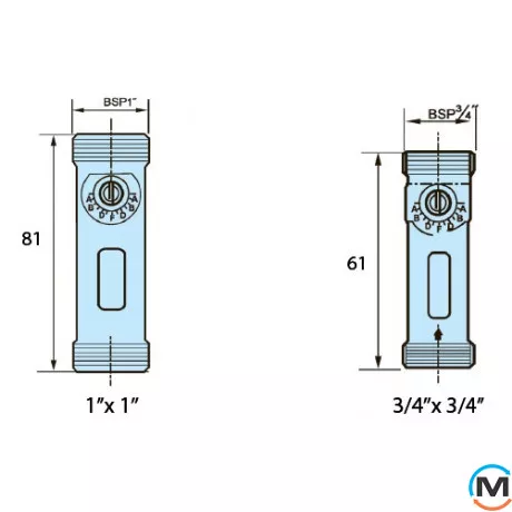 Расходомер Tervix 3/4" х 3/4" 1-10 л/мин, фото , изображение 2