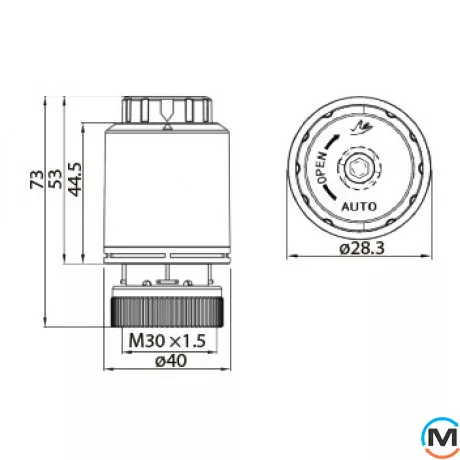 Термопривід Tervix ProLine Egg 2, нормально-закритий, 24В, Колір: Білий, Положення приводу: Нормально закрито, фото , зображення 3