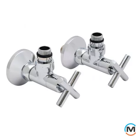 Кран кутовий ARTTIDESIGN 1/2”X1/2” Хрестик Хром, фото 