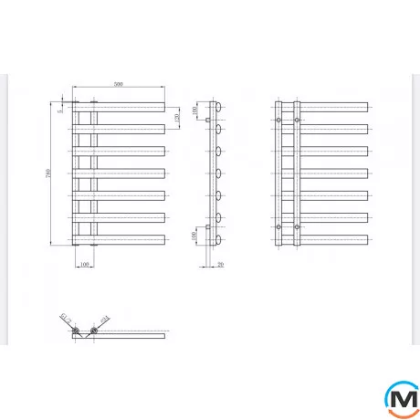 Дизайнерський сушка для рушників ARTTIDESIGN Nice 7/780 сірий, Колір: Сірий, фото , зображення 2