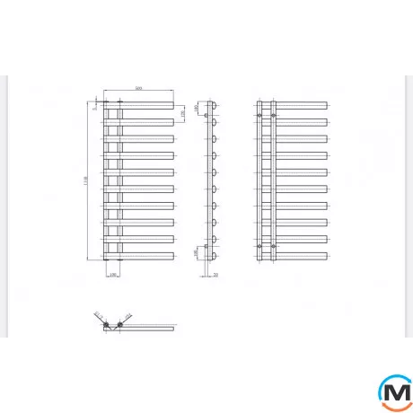 Дизайнерський сушка для рушників ARTTIDESIGN Nice 10/1140 чорний матовий, Колір: Чорний, фото , зображення 3