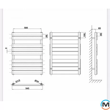 Дизайнерський сушка для рушників ARTTIDESIGN Vence 9/748 сірий матовий, фото , зображення 3