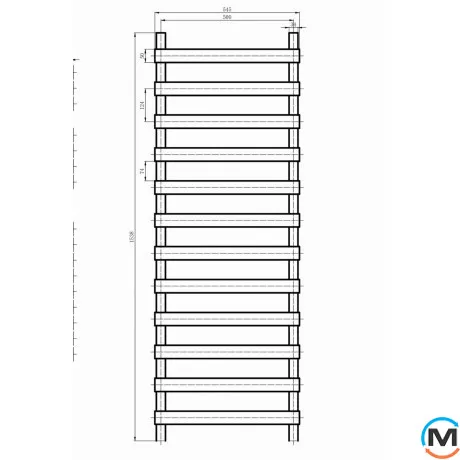 Дизайнерський сушка для рушників ARTTIDESIGN Menton 12/1500 білий матовий, Колір: Білий, Висота (мм): 1500, Кількість секцій: 12, фото , зображення 2