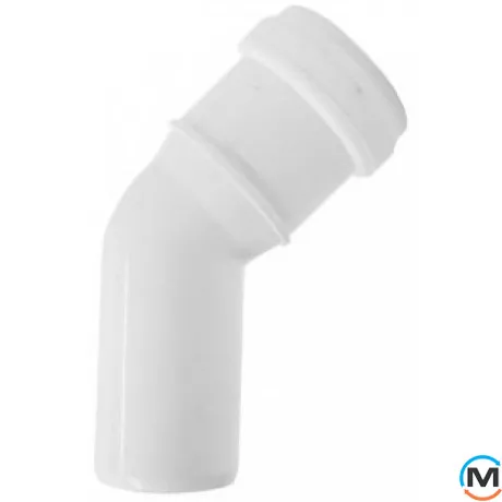 Коліно каналізаційне Magnaplast 32/15, Варіант: Просте, Вид каналізації: Внутрішня, Тип каналізації: Проста, Градус (град.): 15, Діаметр (мм): 32, Матеріал: Поліпропілен PPR, фото 