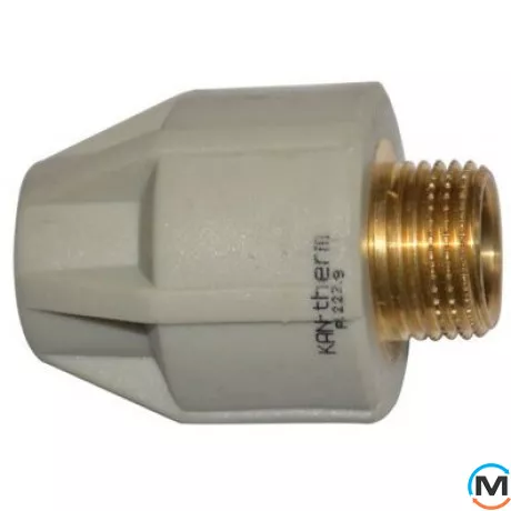 Поліпропіленовий перехідник 32 х 1 "З KAN ppr, Тип різьблення: Зовнішня, Діаметр різьблення: 1", Діаметр (мм): 32, фото 