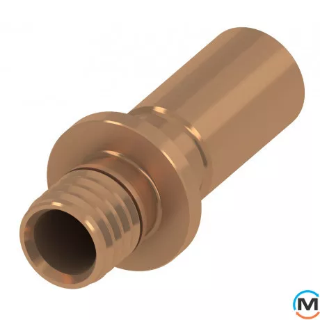 Перехідник TECE (прес) на мідну трубу 20 (18) x22 / 18Cu, Модифікація: 20 (18) x22 / 18Cu, Діаметр (мм): 20, Робочий тиск (бар): 10, Матеріал: Латунь, фото 