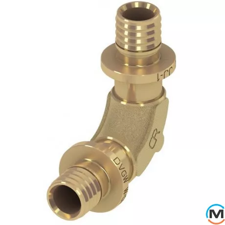 Куточок TECE сполучний закруглений 90°, 20(18)х20(18), Варіант: Закруглений, Діаметр (мм): 20, Кут: 90, Робочий тиск (бар): 10, Матеріал: Латунь, фото 