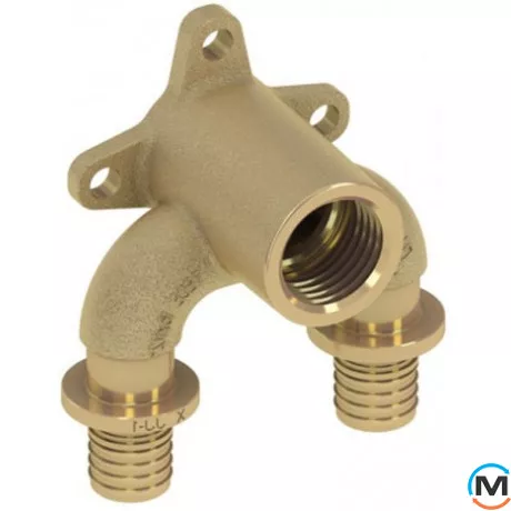 Двовидовий Кутник TECE настінний, подовжений, з внутрішнім різьбленням 16х1/2" х16, Варіант: Прохідний, Тип різьблення: Внутрішня, Діаметр різьблення: 1/2", Виконання: Подовжений, Діаметр (мм): 16, Робочий тиск (бар): 10, Матеріал: Латунь, фото 