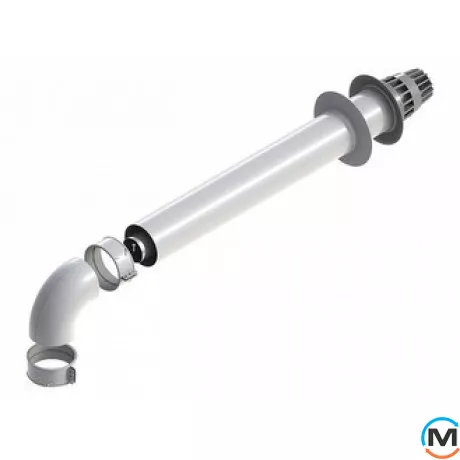 Комплект горизонтального проходу через стіну Vaillant 1000 мм з точкою відбору, 60/100 мм ( турбо, фото 