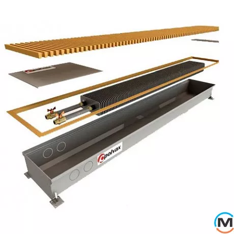 Внутрішньопідлоговий конвектор Polvax KE.230.2250.90, Тип конвектора: Без вентилятора, Корпус конвектора: Нержавіюча сталь, Кількість теплообмінників: 1, Глибина (мм): 90, Ширина (мм): 230, Довжина (мм): 2250, фото 