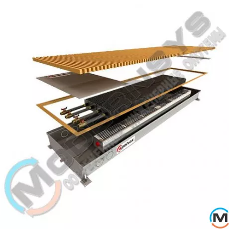 Внутрипольный конвектор Polvax KVM.D.PREMIUM.380.2000.125, Тип конвектора: С вентилятором, Корпус конвектора: Нержавеющая сталь, Кол-во теплообменников: 2, Напряжение вентилятора: 24 V, Глубина (мм): 125, Ширина (мм): 380, Длина (мм): 2000, фото 