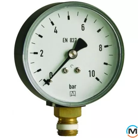 Манометр радіальний Afriso 100мм, 0-6 бар, з'єдн. 1/2", к.т. 1,6 тип RF пластиковий, фото 