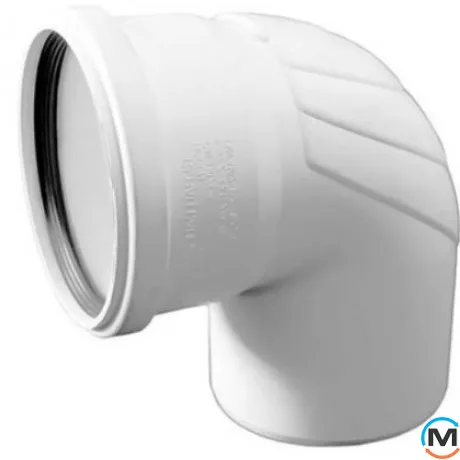 Відведення Rehau Raupiano Plus 90 87 °, Варіант: Простий, Вид каналізації: Внутрішня, Тип каналізації: Безшумна, Градус (град.): 90, Діаметр (мм): 90, Матеріал: Поліпропілен PPR, фото 